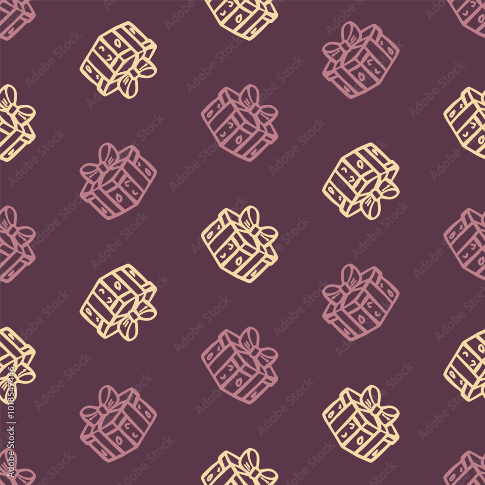 Seamless Christmas gifts vector pattern for festive design Seamless Christmas gifts vector pattern for festive design