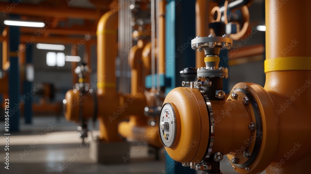 Fototapeta premium Industrial Pipe System in Modern Facility