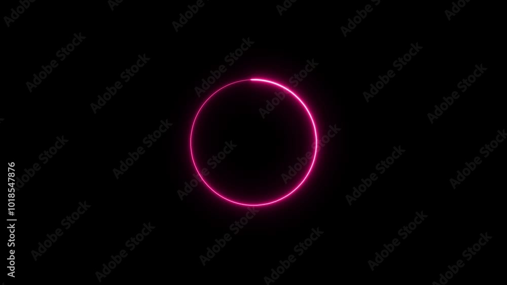 Neon line circle. neon light animated glowing border. Stylish neon frame.Circle shape frame Neon line circle. neon light animated glowing border. Stylish neon frame.Circle shape frame