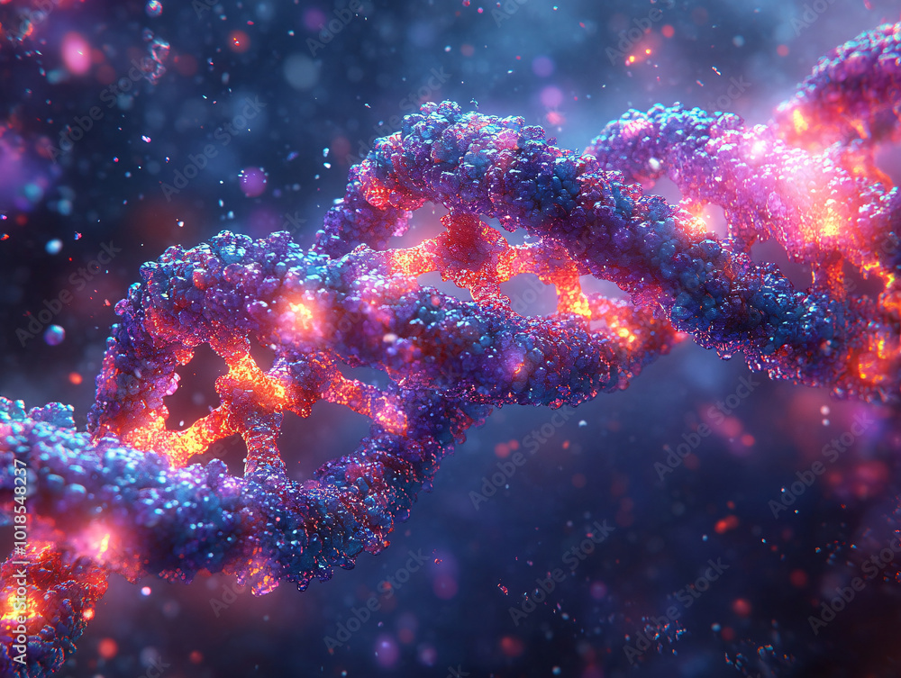 a close-up of a double helix DNA structure in a bokeh background a close-up of a double helix DNA structure in a bokeh background