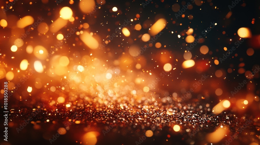 Obraz premium New Yeara??s Eve decorations scattered, dark, minimalist backdrop, glitter and confetti, softly glowing, elegant composition with text space.