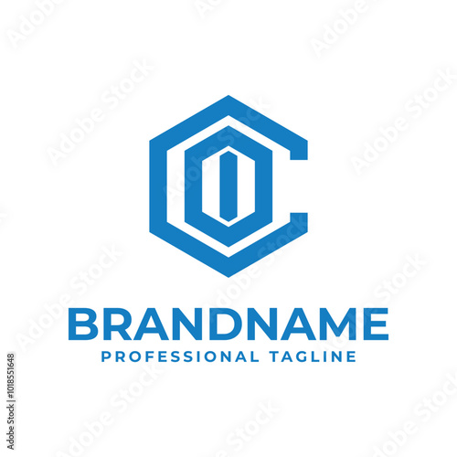 Letters COI Hexagon Logo, for COI, CIO, OCI, OIC, OIC, IOC initials