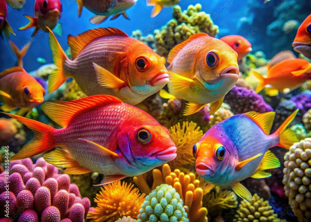 Bright rabbitfish dance in pristine tropical waters, exploring dynamic coral reefs filled with vibrant sea life, painting a stunning underwater scene rich in color. Bright rabbitfish dance in pristine tropical waters, exploring dynamic coral reefs filled with vibrant sea life, painting a stunning underwater scene rich in color.