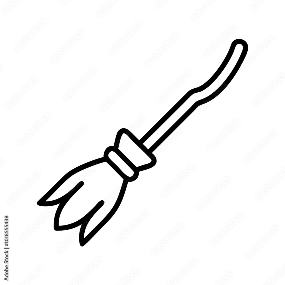 Minimalistic vector icon of a broom for cleaning and halloween Minimalistic vector icon of a broom for cleaning and halloween