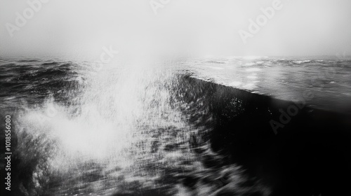 Wallpaper Mural Dramatic Black and White Seascape with Crashing Waves Torontodigital.ca
