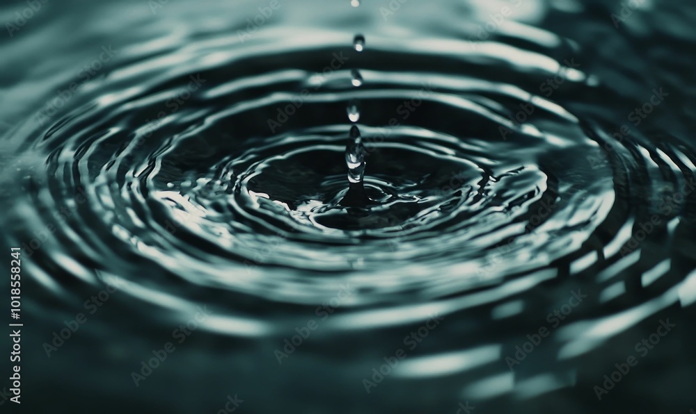 Water drop ripples in dark liquid. Water drop ripples in dark liquid.