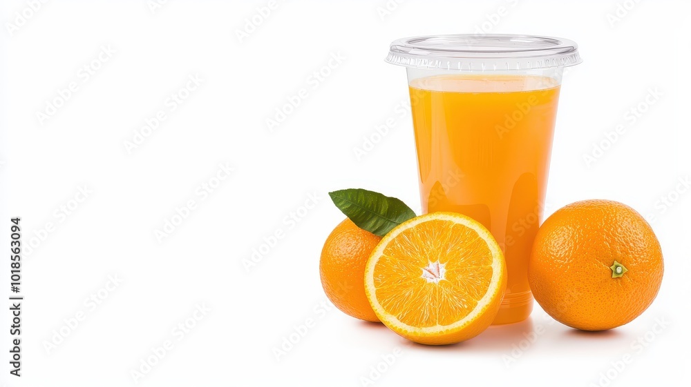 Fresh orange juice in a cup with whole oranges, showcasing vibrant colors and a refreshing look. Fresh orange juice in a cup with whole oranges, showcasing vibrant colors and a refreshing look.