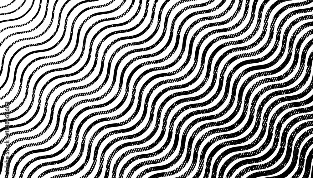 Transition of wave pattern. Black isolated on white background, but easily recoloured at your discretion. Fully editable vector element Transition of wave pattern. Black isolated on white background, but easily recoloured at your discretion. Fully editable vector element
