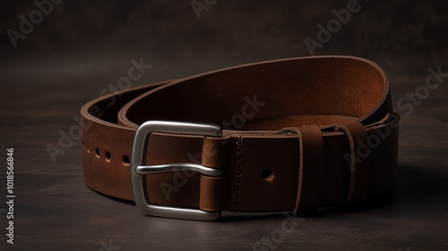 brown leather belt