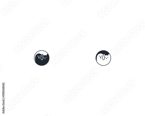 Dog and cat logo design template vector, line of pet logo design suitable for pet shop, store, cafe, business, hotel, veterinary clinic, Domestic animals vector illustration logotype, sign and symbol