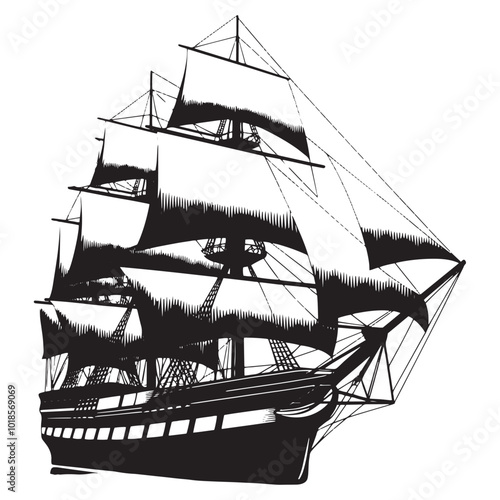 ship isolated on white