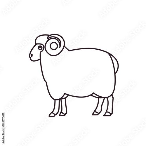sheep symbol sign icon vector illustration animal cute ram ewe