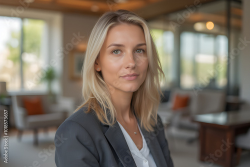 business smiling woman in the office