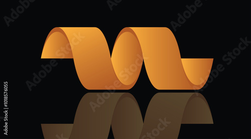 realistic ribbon band element banner design