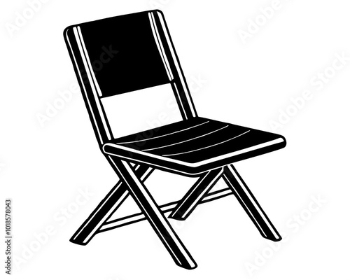 Foldable Chair Silhouette vector, Chair icon, Foldable Chair Clipart, Chair vector illustration