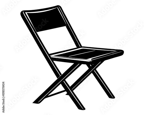 Foldable Chair Silhouette vector, Chair icon, Foldable Chair Clipart, Chair vector illustration