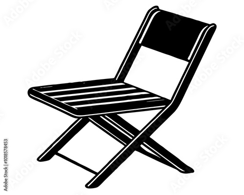 Foldable Chair Silhouette vector, Chair icon, Foldable Chair Clipart, Chair vector illustration