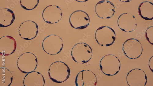 Blue Painted Circle Print Making Pattern Texture
