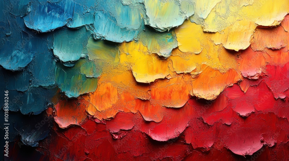 Abstract Palette of Textured Paint with Bold Color Transitions Abstract Palette of Textured Paint with Bold Color Transitions