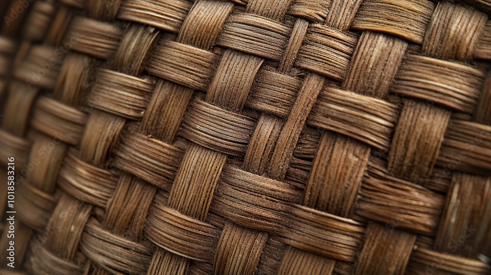 Fototapeta premium Close-Up of Woven Basket Texture - Natural Craftsmanship