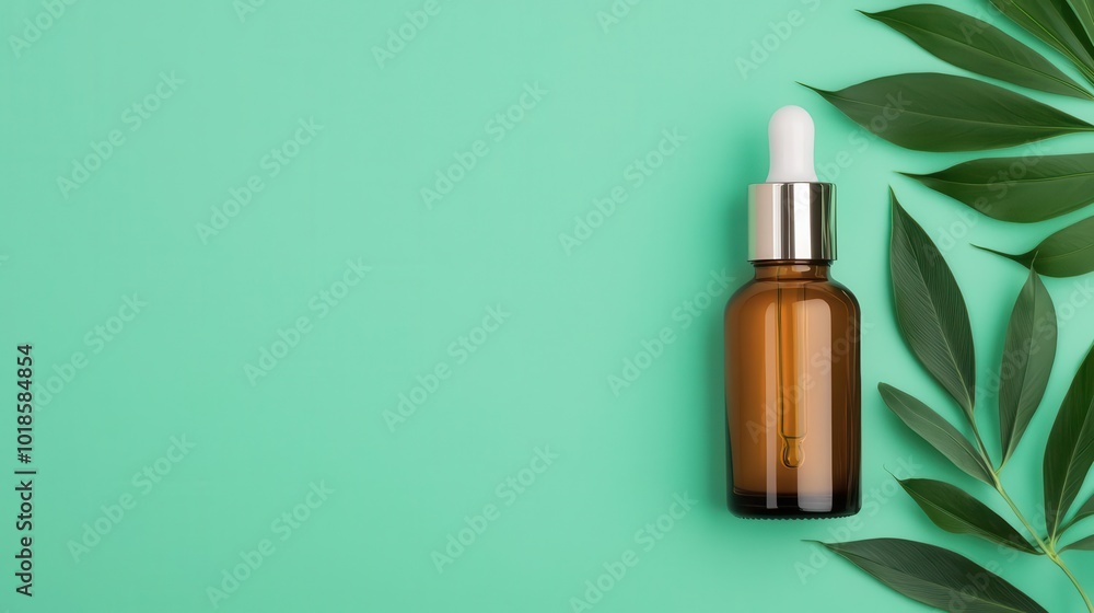 Skincare serum in refillable glass dropper bottle, eco-friendly beauty, sustainable packaging solution Skincare serum in refillable glass dropper bottle, eco-friendly beauty, sustainable packaging solution