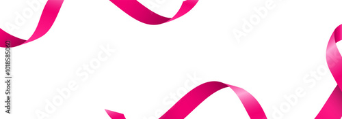 pink ribbons in transparent background template for breast cancer awareness month, health events, posters