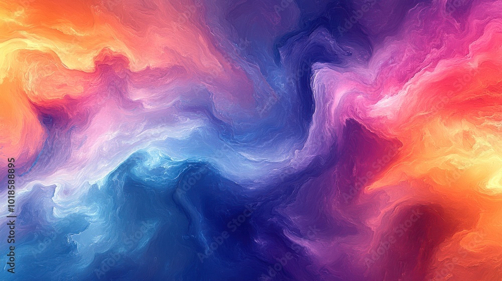 Fototapeta premium Abstract Swirling Hues of Color in a Mesmerizing Liquid Canvas