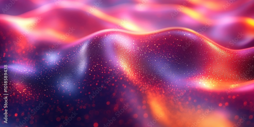 Fototapeta premium Abstract Wavy Background with Glimmering Sparkle and Gradient Colors