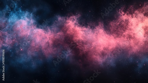 Celestial Swirls of Pink and Blue Nebula in the Cosmos