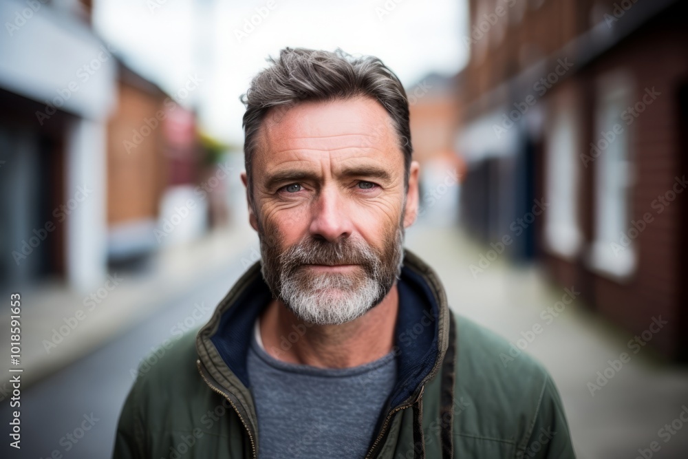 Portrait of a handsome senior man with grey beard in the city Portrait of a handsome senior man with grey beard in the city