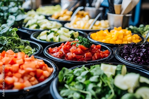 Fresh, colorful food in a stylish kitchen