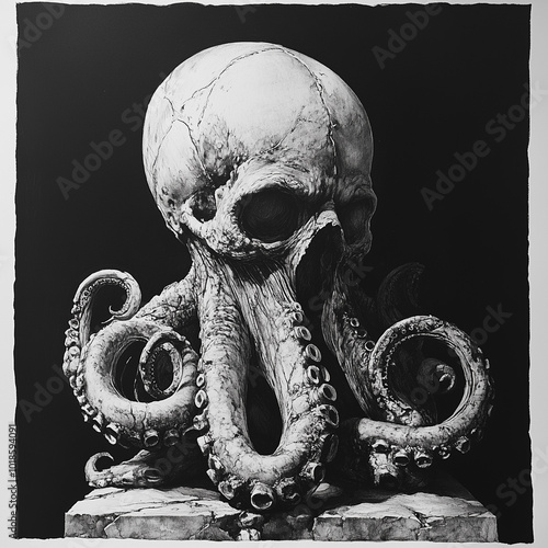 Tentacled Deity: Ancient Horror in Ink photo