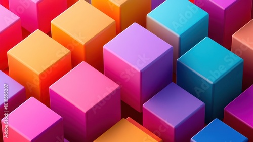 Colorful Cubes Abstract