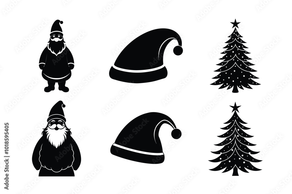 set of christmas icons set of christmas icons