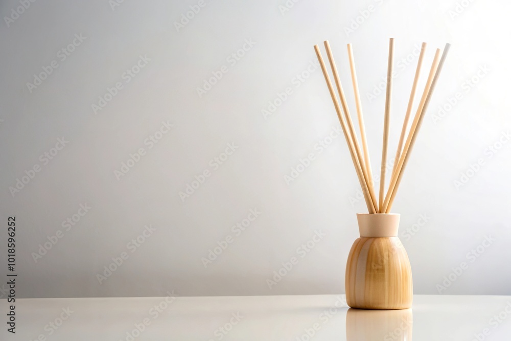 aroma diffuser with bamboo sticks on white background aroma diffuser with bamboo sticks on white background