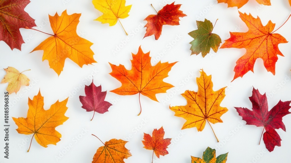 Colorful autumn leaves on white background Colorful autumn leaves on white background