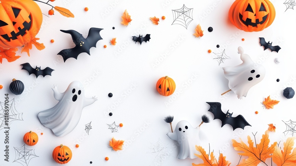 A charming watercolor Halloween background with softly painted ghosts, witches on broomsticks, and bats in a blend of orange, black, and grey. A charming watercolor Halloween background with softly painted ghosts, witches on broomsticks, and bats in a blend of orange, black, and grey.