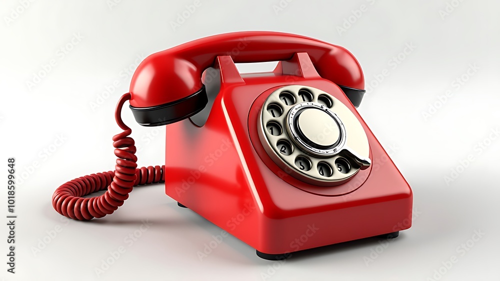 red retro telephone