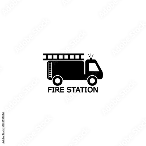 Fire truck icon isolated on white background. Fire truck icon simple sign.