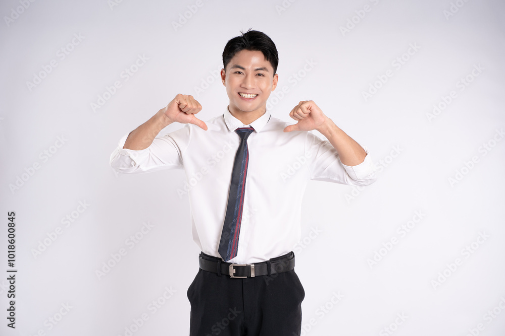 Portrait of young Asian business man posing on white background Portrait of young Asian business man posing on white background