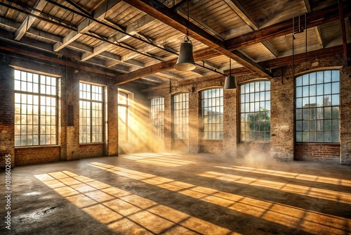 Wallpaper Mural Asymmetrical authentic loft atmosphere with weathered elegance and sunlit dust Torontodigital.ca