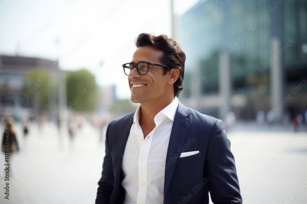 Portrait of a handsome young businessman smiling at the camera outdoors. Portrait of a handsome young businessman smiling at the camera outdoors.