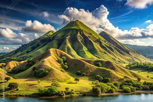 Asymmetrical hill in Pemuteran Bali photo