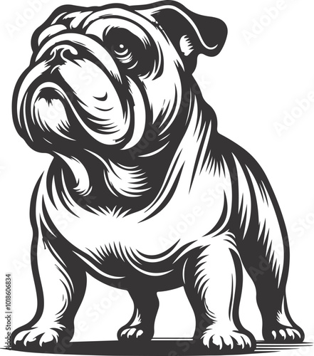 Wallpaper Mural Emotional bulldog silhouette vector design Torontodigital.ca