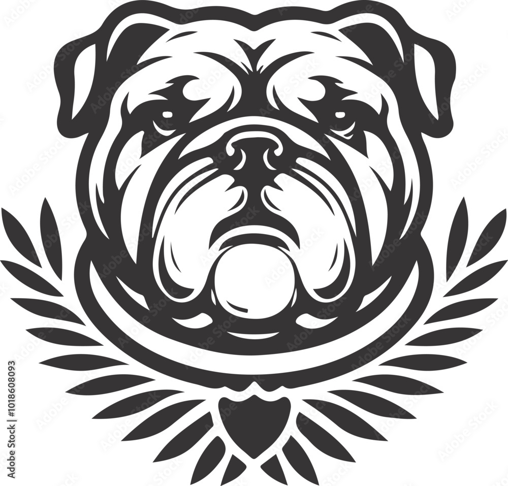 Emotional bulldog silhouette vector design Emotional bulldog silhouette vector design