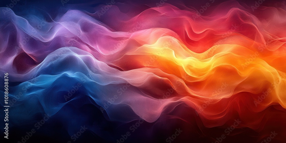Fototapeta premium Abstract Swirling Colors in a Digital Landscape of Blending Hues