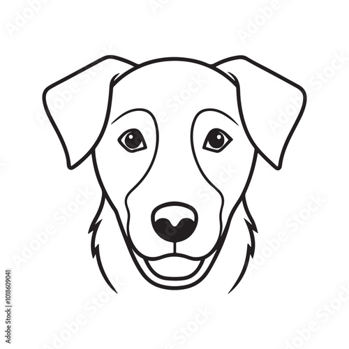 Dog face line art vector.