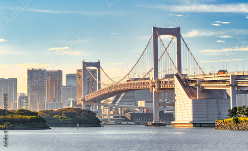 Photography Rainbow bridge in Odaiba, Tokyo, Japan