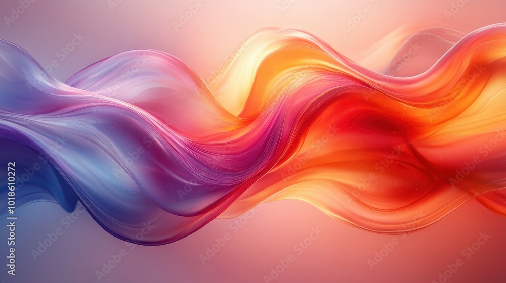 Abstract Wavy Lines of Vibrant Orange, Pink, and Blue Hues with Glittering Texture Abstract Wavy Lines of Vibrant Orange, Pink, and Blue Hues with Glittering Texture