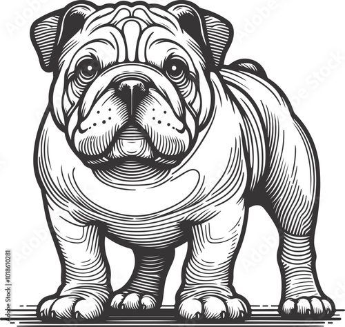 Emotional bulldog silhouette vector design